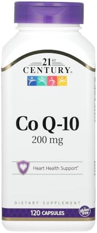 21st Century CoQ10 200mg Softgels, Heart & Antioxidant, 90 Count | Coenzyme Q10 200 mg Fast-Release Liquid Softgels, Heart Health & Antioxidant Support, Gluten Free, No Artificial Colors