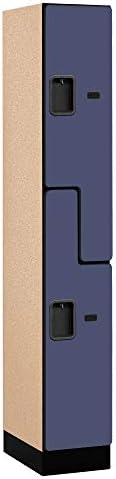 Salsbury Industries 2-Tier S-Style Designer Wood Locker with One Wide Storage Unit, 6-Feet High by 18-Inch Deep, Mahogany