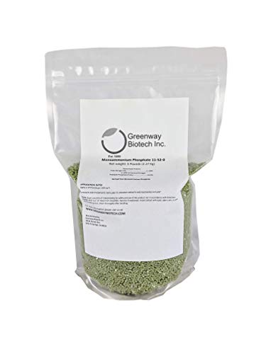 Greenway Biotech, Inc. Monoammonium Phosphate 11-52-0 Contains 11% Nitrogen and 52% Phosphorus- The Ultimate Plant Growth and Blooming Enhancer for Hydroponics and Soil Use (5 Pounds)