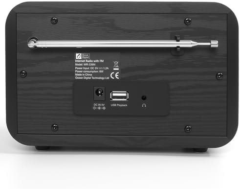Ocean Digital WR-336M Wi-Fi Internet FM Radio, Bluetooth Speaker, Podcast, 2.4” Color Display, USB Playback, Dual Alarm Clock, Sleep Timer, Dimmer