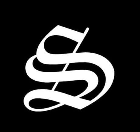 Ranger Products Old English Font Initial Letter S - Decal Sticker, Die Cut Vinyl Decal for Windows, Cars, Trucks, Tool Boxes, laptops