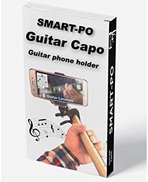 Smartphone Guitar Capo | Android and iPhone Compatible Dock Headstock Neck Clamp | Cell Phone Holder Aid Musicians | Electric or Acoustic Guitars