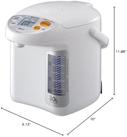 Zojirushi CD LFC50 Micom Water Boiler and Warmer, 5.0l, 169 Oz (White) | Four keep-warm settings, Quick Temp mode, timer, panorama gauge