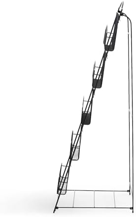 Safco Onyx Mesh Magazine Holder, Ladder Style Display Rack with 5 Pockets, Brochure Organizer, Commercial-Grade Steel Construction, Black