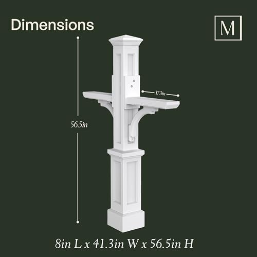 Mayne Newport Plus Double Mailbox Post for 2 Mailboxes, Black | Holds 2 post-mount mailboxes, Weather & fade resistant, All season, 15-year warranty
