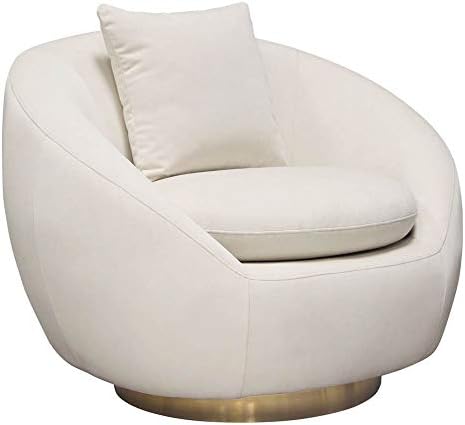 Diamond Sofa Swivel Accent Chair in Light Cream