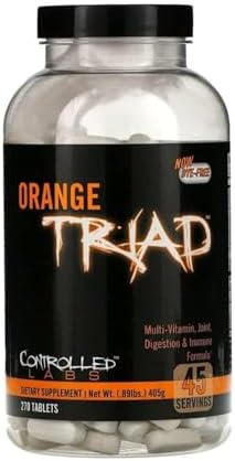 CONTROLLED LABS Orange Triad, Multivitamin/Joint/Digestion/Immune, 45 Serv | Daily Supplement, Vitamin A, B6, B12, C, D, Iron Free Sports Vitamin, Supports Joints, Digestion, Immune Function, Magnesium