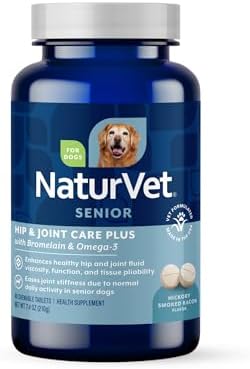 NaturVet – Senior Wellness Hip & Joint Advanced Plus Omegas | Help Support Your Pet’s Healthy Hip & Joint Function | Supports Joints, Cartilage & Connective Tissues | 120 Soft Chews