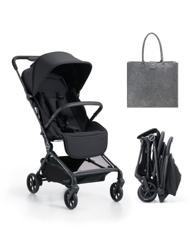 Momcozy TuckGo Ultra-Compact Travel Stroller for Toddlers, Carry-On Ready | Reclining Seat with UPF 50+ Canopy, Adjustable Leg Rest, 33 L Storage and Travel Bag Included