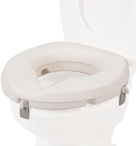 PCP Raised Toilet Seat, Increase Height Over Commode, Elevated, White, 3 Inch Rise