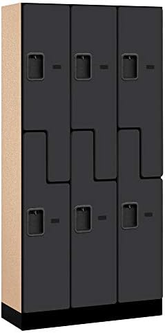 Salsbury Industries Double Tier 'S' Style Designer Wood Locker, Mahogany, 5' 3" x 15"