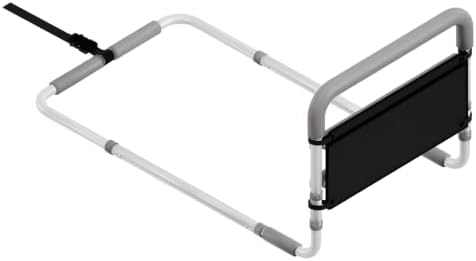 Healthcraft Assista-Rail Fixed Bed Rail with Organizer, ASTM Certified | Multiple padded grab bars plus bedside organizer, 300 lb capacity