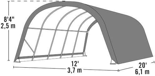 ShelterLogic 20 x 12 x 8 ft Green Ag. Run-in Shelter