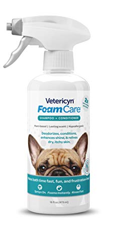 Vetericyn FoamCare Medicated Dog Shampoo - Instant Foaming, Spray-On Hypoallergenic Shampoo, Medicated Formula for Sensitive Skin, Safe for Dogs and Cats. 16 Ounce
