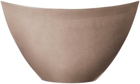 Arcadia Garden Products PSW Pot Collection YB41C Plastic/Stone/Wood Composite Curved Planter Pot – No Drainage Hole (Drillable), for Indoor and Outdoor Plants and Gardens, 16-inch, Chocolate