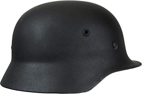 Epic Militaria WW2 German Army BLACK M35 STEEL HELMET with Leather Liner & Chin Strap