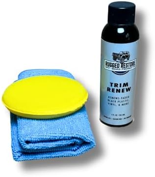 RUGGED RESTORE Trim Coat Plastic Restorer Kit | Restores Dull Faded Dried Out Interior Exterior Plastic Vinyl Rubber Trim Flares Fenders Bumpers