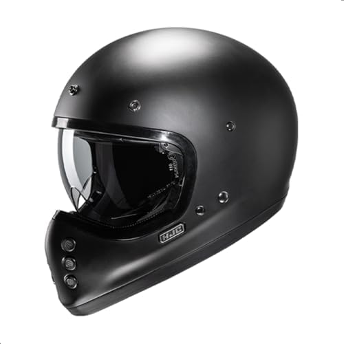 HJC V60 Solid Off-Road Motorcycle Helmet with IS-10 Internal Visor, DOT Approved (Semi Flat Black, X-Small)