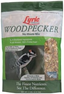 Lyric Woodpecker Wild Bird Seed for Outside Feeders, Shelled, No Waste Bird Seed with Nuts & Dried Fruit, 5 lb Bag | For outside feeders, shelled