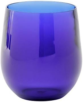 Caspari Acrylic 12oz Tumbler Glass in Cobalt - Set of 4