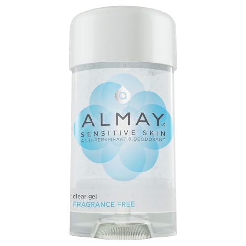 Almay Sensitive Skin Clear Gel Anti-Perspirant & Deodorant, Fragrance Free,2.25 oz(4 Pack)