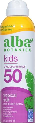 Alba Botanica Sport Sunscreen Spray for Face and Body, SPF 50, 5 fl oz Bottle
