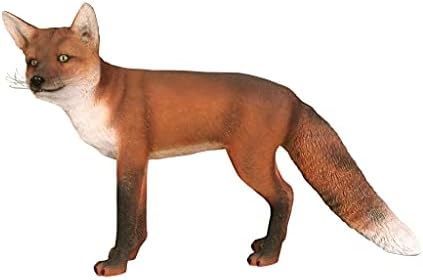 Design Toscano Simon The Woodland Fox Indoor/Outdoor Garden Statue for Patio, Pool or Lawn, 18 Inch Tall, Cast Stone Resin, Red Orange Paint