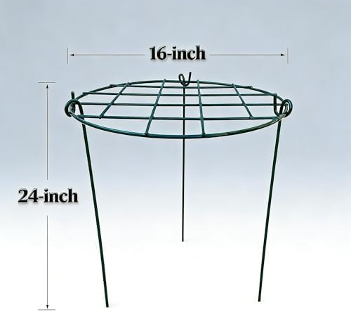 MTB Supply 5 Pack 36" x 18" Peony Double Ring Plant Support,Plant Support Stakes for Tomatoes Peony Lily Rose Plant Support Rings Peony Cages for Outdoor Plants Flowers Vegetables