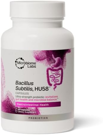 Microbiome Labs HU58, Bacillus Subtilis, Probiotic for Women & Men, 60 Ct
