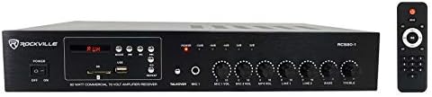 Rockville RCS80-1 60W 70V Commercial Amplifier with Bluetooth Receiver