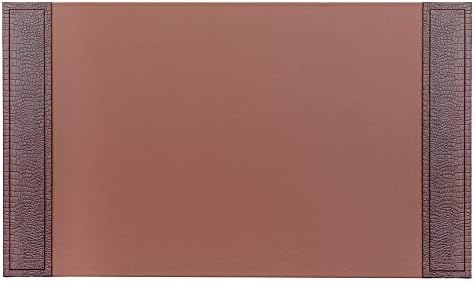 DACASSO Crocodile Embossed Leather Desk Pad with Side Rails - Luxury Leather Desk Blotter for Writing - Padded Executive Desk Surface Protector