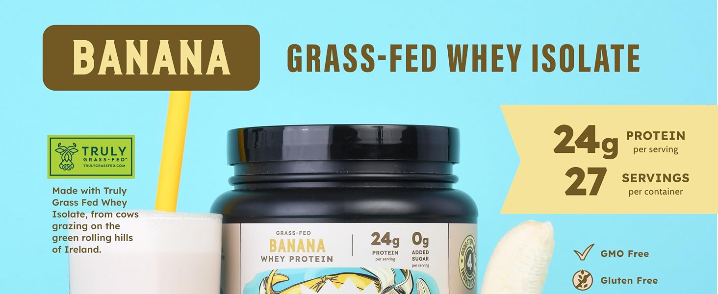 Earth Fed Muscle GO! Bananas Grass-Fed Whey Protein