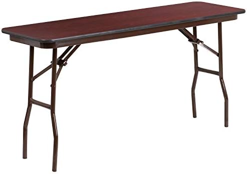 Flash Furniture 5 ft Laminate Folding Training Table, Mahogany | Durable Construction, Commercial Use