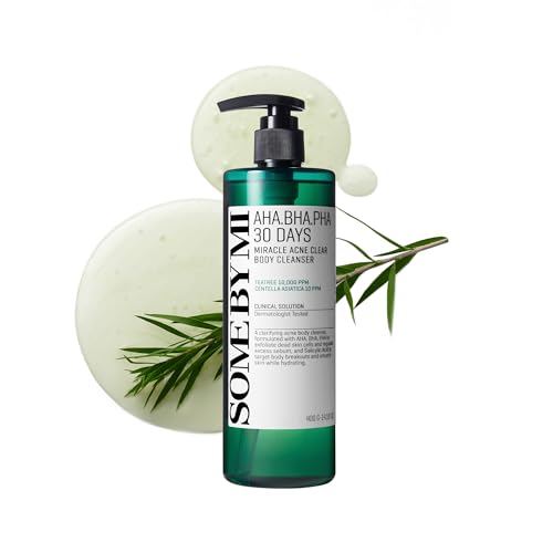 SOME BY MI AHA BHA PHA 30 Days Miracle Acne Clear Body Cleanser 13.5oz – Salicylic Acid & Tea Tree Acne Body Wash – Deep Cleansing