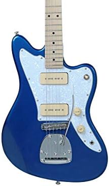 Monoprice Indio Series, 6-String Offset DLX Plus Alder Electric Guitar - Right Handed, With Gig Bag, Blue, OS40