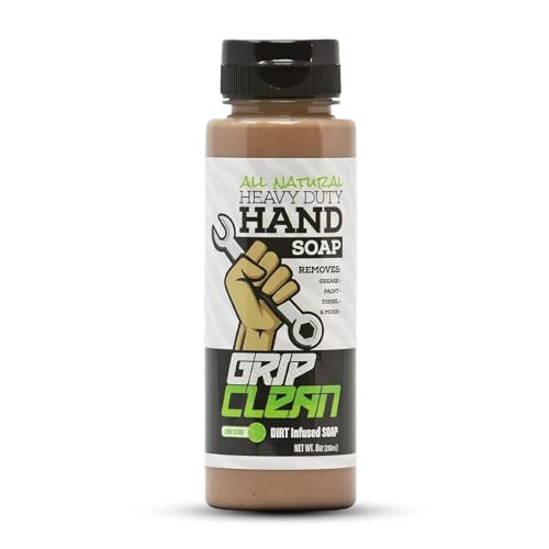 Grip Clean Heavy Duty Hand Cleaner For Mechanics, Natural Pumice, 64 Oz | Clay Infused, Grease, Oil, Grime Remover, Moisturizing Coconut Olive Oils, Lime Scent, For Shop, Garage, Industrial Use