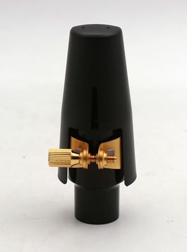 Eastern Music Saxophone Hard rubber mouthpiece Soprano alto Tenor metal ligature Ligature cap (Sandblust gold, Tenor MPC)