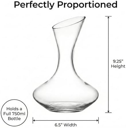 Godinger Wine Decanter Carafe, Hand Blown Wine Decanter Aerator - Wine Gifts