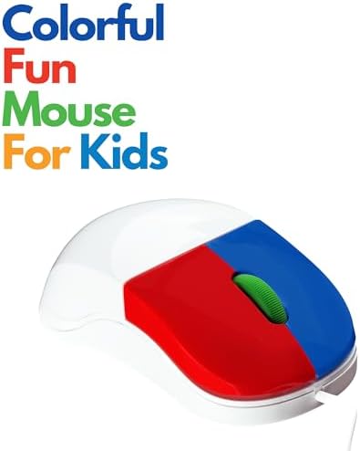 Clevy Kids Mouse - Colorful Ergonomic USB Computer and Laptop Kids Mouse for School and Home Computer Use - Wired Children Friendly - Compatible with Windows, macOS, Chromebook