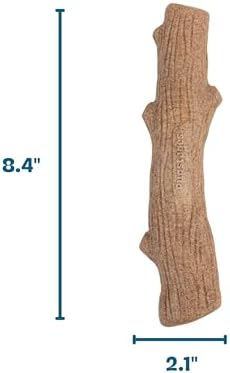 Pupstages Dogwood Dog Chew Toy, Made in the USA – Real-Wood Blend, Natural Flavor & Texture, Moderate Chewers, Small, 5.4"