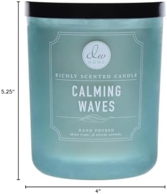 DW Home Decoware Richly Scented Candle Large Double wick 15oz --- Calming Waves
