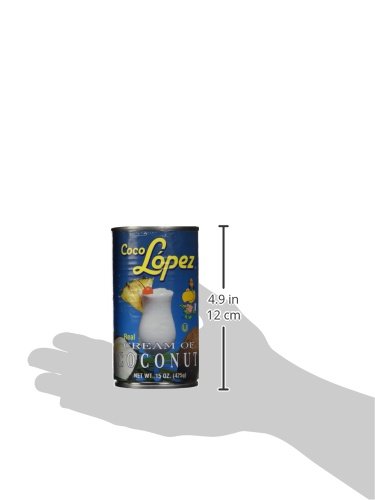 Coco Lopez - Real Cream of Coconut - 15 Ounce Can - Original Fresh Authentic Coconut Cream (6 Pack)
