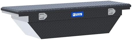 UWS EC10313 63-Inch Matte Black Heavy-Wall Aluminum Angled Truck Tool Box with Low Profile, RigidCore Lid