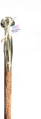 Walking Cane Texas Style Walking Stick Made of Mahogany Stained Tennessee Hardwood and Topped with a Brass Hame Handle from a Real Horse Collar Harness. Made in Texas by Real Texans.