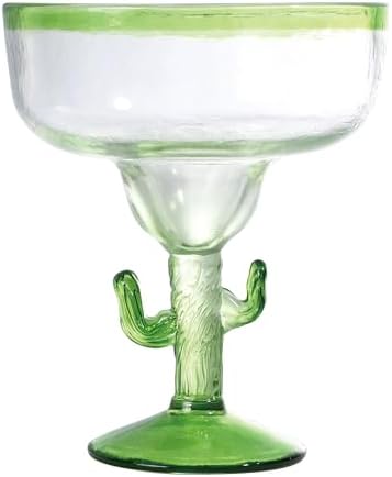Supreme Housewares Cactus Margarita Glasses, Durable BPA-Free Acrylic Drinkware, Shatter-Proof and Reusable, Green, 18 oz, Set of 2