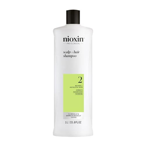 NIOXIN System 2 | Scalp Care | Shampoo | Hair Thickening | For Natural Hair | Scalp Health | For Natural Hair with Progressed Thinning | Cleanse & Boost Hair Density with Niacinamide & Biotin