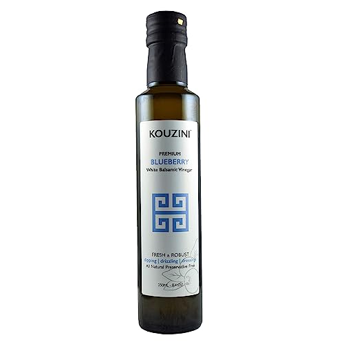 Kouzini Ultra-Premium Peach White Balsamic Vinegar, Aged, No Added Sugars or Preservatives, Ideal for Salads, Meats, Fish, Pizza, & Bread Dipping, Luxurious Balsamic Vinegar of Modena, 250ml
