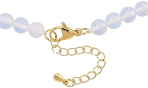 Opalite 110.00 ctw Carved Wing Pendant Beaded Necklace in Goldtone 18-20"