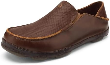 OluKai Moloa Men's Premium Leather Shoes, Easy Slip On & Off Design | Casual & Versatile Loafer, Drop-in Heel & Enhanced Traction