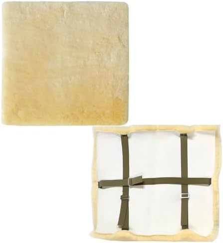 Sheepskin Ranch Natural Wool Wheelchair Seat Pad, Cushion for Tailbone, Sciatica, Skin Irritation, Discomfort & Back Pain Relief, Suitable as Office Chair, Wheelchair & Seat Cushion, Made in The USA